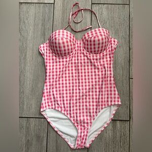 Pink Gingham adult swimsuit